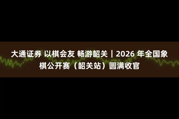大通证券 以棋会友 畅游韶关｜2026 年全国象棋公开赛（韶关站）圆满收官